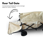 KILIROO Folding Wagon Trolley Cart with Wide Wheels and Rear Tail Gate KR-CPC-102-RJ V227-5227715019060