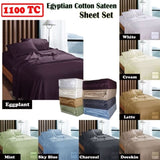 Ramesses 1100TC Egyptian Cotton Sateen Sheet Set Eggplant Queen V442-KIT-SHEETS-1100TCEGYPTIAN-EGGPLANT-QS