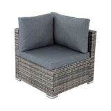 Outdoor Modular Lounge Sofa with Wicker End Table Set V264-OTF-530S-LGR-OTF-507-LGR