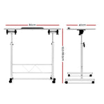 Artiss Laptop Desk Table Adjustable 80CM White LA-DESK-80T-WH