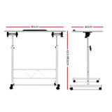 Artiss Laptop Desk Table Adjustable 80CM White LA-DESK-80T-WH