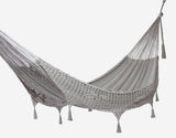 Outdoor undercover cotton Mayan Legacy hammock with hand crocheted tassels King Size Dream Sands V97-TDK DS