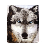 J.Elliot Home 350gsm Wolf Photo Mink Blanket V442-IDC-BLANKET-WOLFPHOTO-GREY-QS