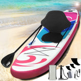 Weisshorn Stand Up Paddle Board 11ft Inflatable SUP Surfboard Paddleboard Kayak Surf Pink SUP-D-11FT-81-15-PK