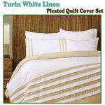 Turin White Linen Quilt Cover Set KING V442-ABR-QUILTCS-TURIN-WHITE-KI