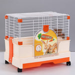 YES4PETS Small Orange Pet Rabbit Cage Guinea Pig Crate Kennel With Potty Tray And Wheel V278-BP205-ORANGE