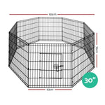 i.Pet 30" 8 Panel Dog Playpen Pet Fence Exercise Cage Enclosure Play Pen PET-DOGPLAYPEN-30