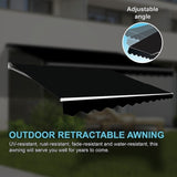 Outdoor Folding Arm Awning Retractable Sunshade Canopy Black 4.0m x 3.0m V63-842801