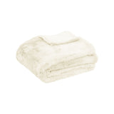 Tuscany Luxury Faux Sheep Wool Fur Throw Rug Ivory V442-ATX-THROW-TUSCANY-IVORY-RE