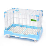 YES4PETS Large Blue Pet Dog Cage Cat Rabbit Crate Kennel With Potty Pad And Wheel V278-DPP03-XL-03-BLUE