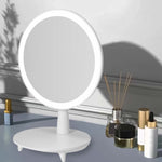 SOGA Round White Rechargeable LED Light Makeup Mirror Tabletop Vanity Home Decor BATHG535