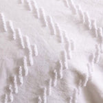 Tufted Boho Wave Jacquard Super King Size White Duvet Quilt Cover Set V493-JZ-01-SK