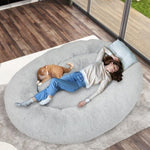 TheNapBed 1.8m Human Size Pet Bed Fluffy Grey PT1165-GY