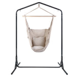 Gardeon Outdoor Hammock Chair with Stand Hanging Hammock with Pillow Cream HM-CHAIR-PILLOW-CREAM-U