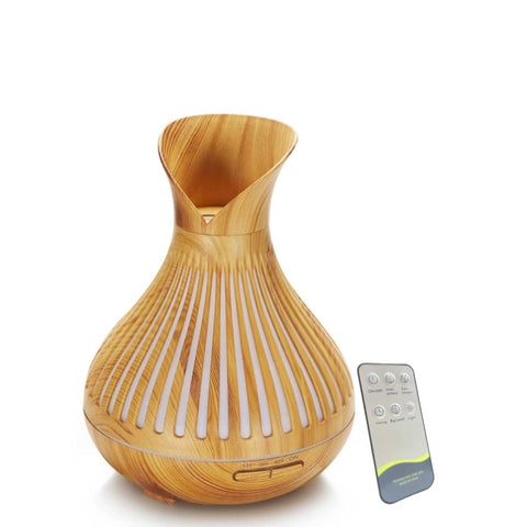 Essential Oil Aroma Diffuser and Remote - 500ml Tulip Top Wood Mist Humidifier V238-SUPDZ-39913496838224