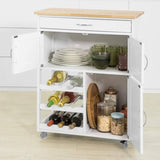 Kitchen Trolley with Wine Racks, Portable Workbench and Serving Cart for Bar or Dining V178-84621