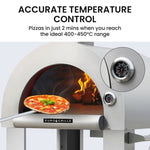 EuroGrille Outdoor Pizza Oven Stainless Steel Portable Pizza Maker Cooker Wood Charcoal Fired V219-BBQPIZEUGAFS5