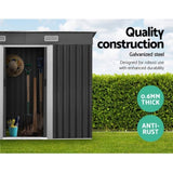 Giantz Garden Shed 2.38x1.31M w/Metal Base Sheds Outdoor Storage Tool Workshop Sliding Door SHED-FLAT-4X8-BASE-ABC