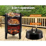 Grillz BBQ Grill 3-In-1 Charcoal Smoker BBQ-SMOKER-3IN1