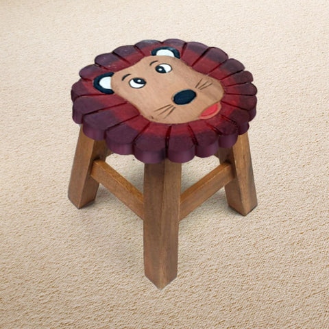 Children's Chair Stool Wooden Lion Theme V277-LIONSTOOL