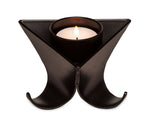 Small Decorative Black Metal Tea Light Candle Holders in Set of 3 V418-LR-6000