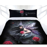 Anne Stokes Rose Fairy Quilt Cover Set Single V442-LDE-QUILTCS-ROSEFAIRY-BLACK-SB