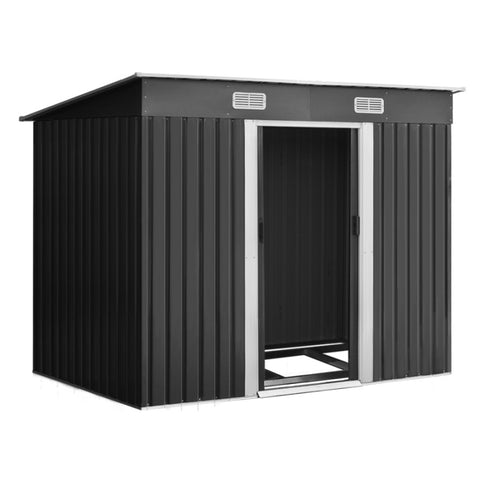 Giantz Garden Shed 2.38x1.31M w/Metal Base Sheds Outdoor Storage Tool Workshop Sliding Door SHED-FLAT-4X8-BASE-ABC