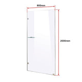 800 x 2000mm Frameless 10mm Safety Glass Shower Screen V63-829661