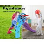 Keezi Kids Slide Set Basketball Hoop Indoor Outdoor Playground Toys 100cm Blue KPS-SLIDE-PANDA-BU