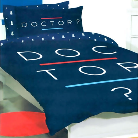 Doctor Who Quilt Cover Set Double V442-CAP-QUILTCS-DOCTORWHO-BLUE-DS