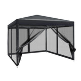 Instahut Gazebo Pop Up Marquee 3x3m Wedding Party Outdoor Camping Tent Canopy Shade Mesh Wall Black GAZEBO-POP-M-FG-3X3-BK