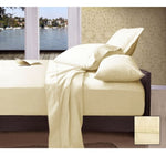 Ramesses 1000TC American Pima Cotton Plain Design Sheet Set Ivory Queen V442-KIT-SHEETS-PIMAPLAIN-IVORY-QS