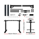 Artiss Standing Desk Motorised Dual Motor White Oak 140CM HASD-268-BKDF-NTDB-140