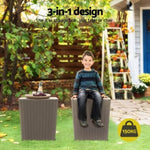 Gardeon Outdoor Storage Box 43L Container Side Table Garden Bench Tool Sheds OSB-C-43L-GR