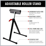 Foldable Roller Support Stand Adjustable Bench Holder 67-110cm Heavy Duty Steel V465-59155