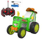 Green 360 Rotating Crazy Jumping Car with Light Music Remote Control RC Stunt Car AU V201-W12829008