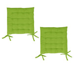 Set of 2 Chair Pads with Ties 40 x 40 cm Lime V442-BZO-CHAIRCU-SETOF2SOLID-LIME-SQ