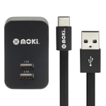 MOKI Type-C SynCharge Cable + Wall Charger V177-MTCWALL