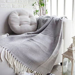 Atlantis Herringbone Grey Knitted Throw Rug V442-ATX-THROW-ATLANTIS-GREY-RE