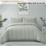 Ardor Sommer Coastal Grey Seersucker Stripe Quilt Cover Set Queen V442-INT-QUILTCS-SOMMER-COASTALGREY-QS