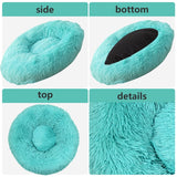 Pet Dog Bed Warm Plush Round Comfortable Nest Comfy Sleeping kennel Green M 70cm V360-PTDB0000-VG-M