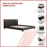 King PU Leather Bed Frame Black V63-761275