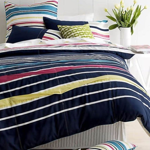 Paxton and Wiggin Spectrum Quilt Cover Set King V442-LDE-QUILTCS-SPECTRUM-NAVY-KI