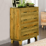 Tallboy with 4 Storage Drawers in Wooden Light Brown Colour V43-TBY-WDS