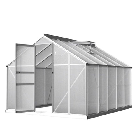 Greenfingers Greenhouse 3x2.5x1.95M Aluminium Polycarbonate Green House Garden Shed GH-ALU-C-302X250-AB