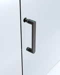 150mm Adjustable Single Door Corner Sliding Glass Shower Screen in Black 846761