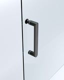 150mm Adjustable Single Door Corner Sliding Glass Shower Screen in Black 846761