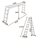 BULLET Pro 4.7m Multi-Purpose Ladder Aluminium Extension Folding Adjustable Step V219-LDRTELBULA47M