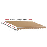 Instahut Retractable Folding Arm Awning Manual Sunshade 4Mx2.5M Beige AWN-B-ARM-40X25-BEIGE