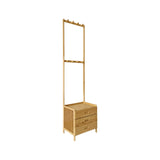 Wooden Hall Stand Modern Style Minimalist Home Floor Coat Rack with Drawer 840701